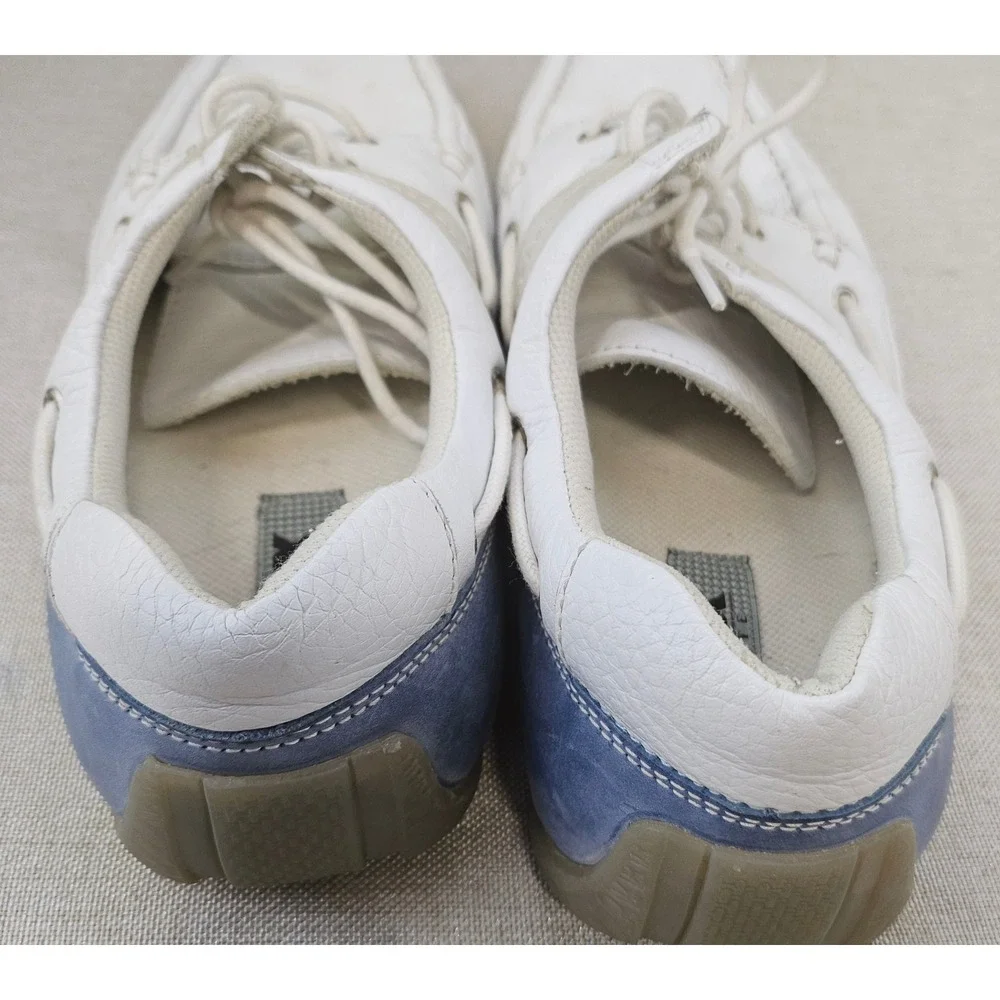 GBX Elite Boat Shoes Mens 13M White Leather Loafers 00558731 Nautical Casual